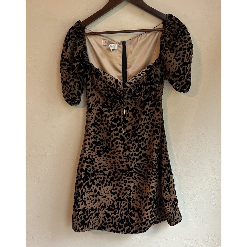 House Of CB Athena Mini‎ Dress XS Leopard Print Sexy Glam Club Femme Fatale